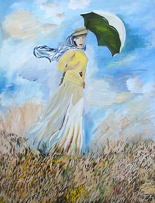 Frau mit Sonnenschirm