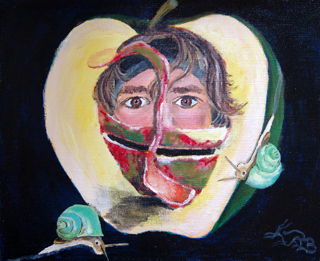Surreales Selbstportrait - Des Apfels Kern